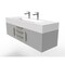 Castello Usa Nile 60" Wall Mounted Gray Vanity With White Top And Gold Handles CB-MC-60G-GLD-2053-WH - alternate 8